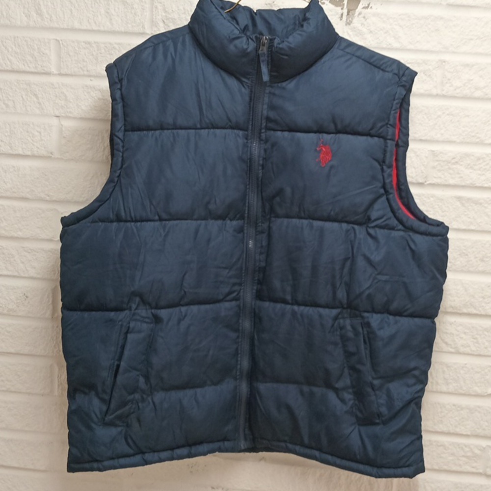 Mens U.S.Polo Assn Puffer Vest L Navy Blue